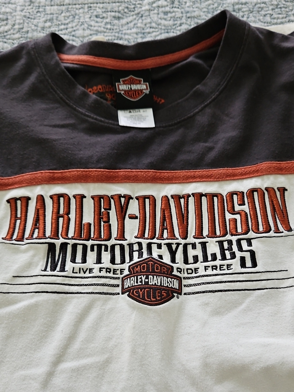 Harley-Davidson Black, White & Orange Motorcycles Graphic Tee